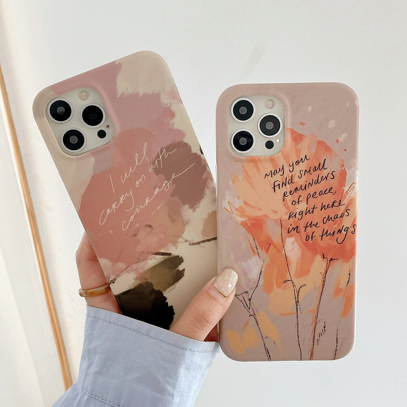 Watercolor Art with Quotes iPhone Case-Exoticase-