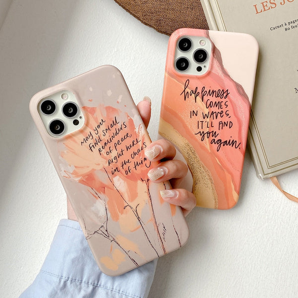 Watercolor Art with Quotes iPhone Case-Exoticase-