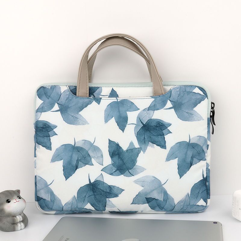 Watercolor Blue Leaves MacBook Bag - Exoticase -