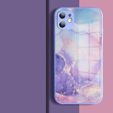 Watercolor Colormix iPhone Case with Tempered Glass Back-Exoticase-For iPhone 13 Pro Max-Pink Purple-