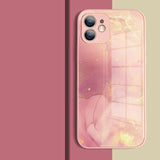 Watercolor Colormix iPhone Case with Tempered Glass Back - Exoticase - For iPhone 13 Pro Max / Rosado