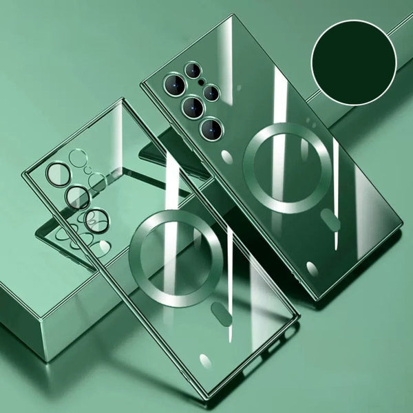 Wireless Charging Compatible Plated Samsung Galaxy Case-Exoticase-For Samsung S23-Green-