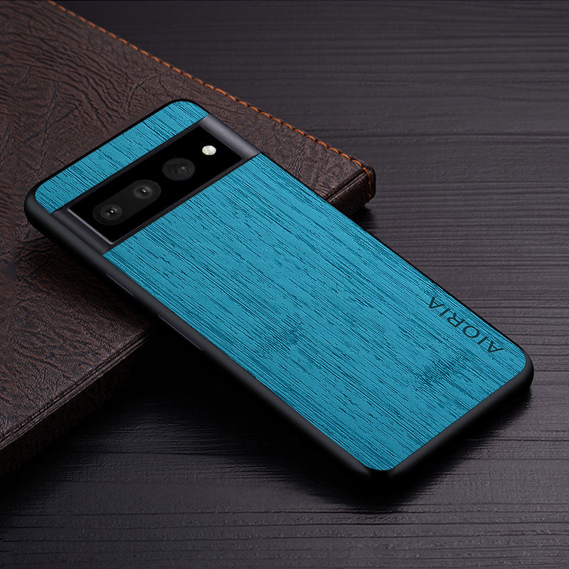 Wood Bark Texture Smooth Google Pixel Case-Exoticase-Pixel 7 Pro-Light Blue-