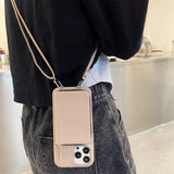 Zipper Wallet Crossbody Strap Apple iPhone Case-Exoticase-