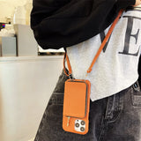 Zipper Wallet Crossbody Strap Apple iPhone Case-Exoticase-
