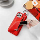 Zipper Wallet iPhone Case-Exoticase-For iPhone 13 Pro Max-Red-
