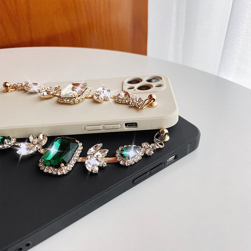 iPhone Case with Rhinestones Chain - Exoticase -